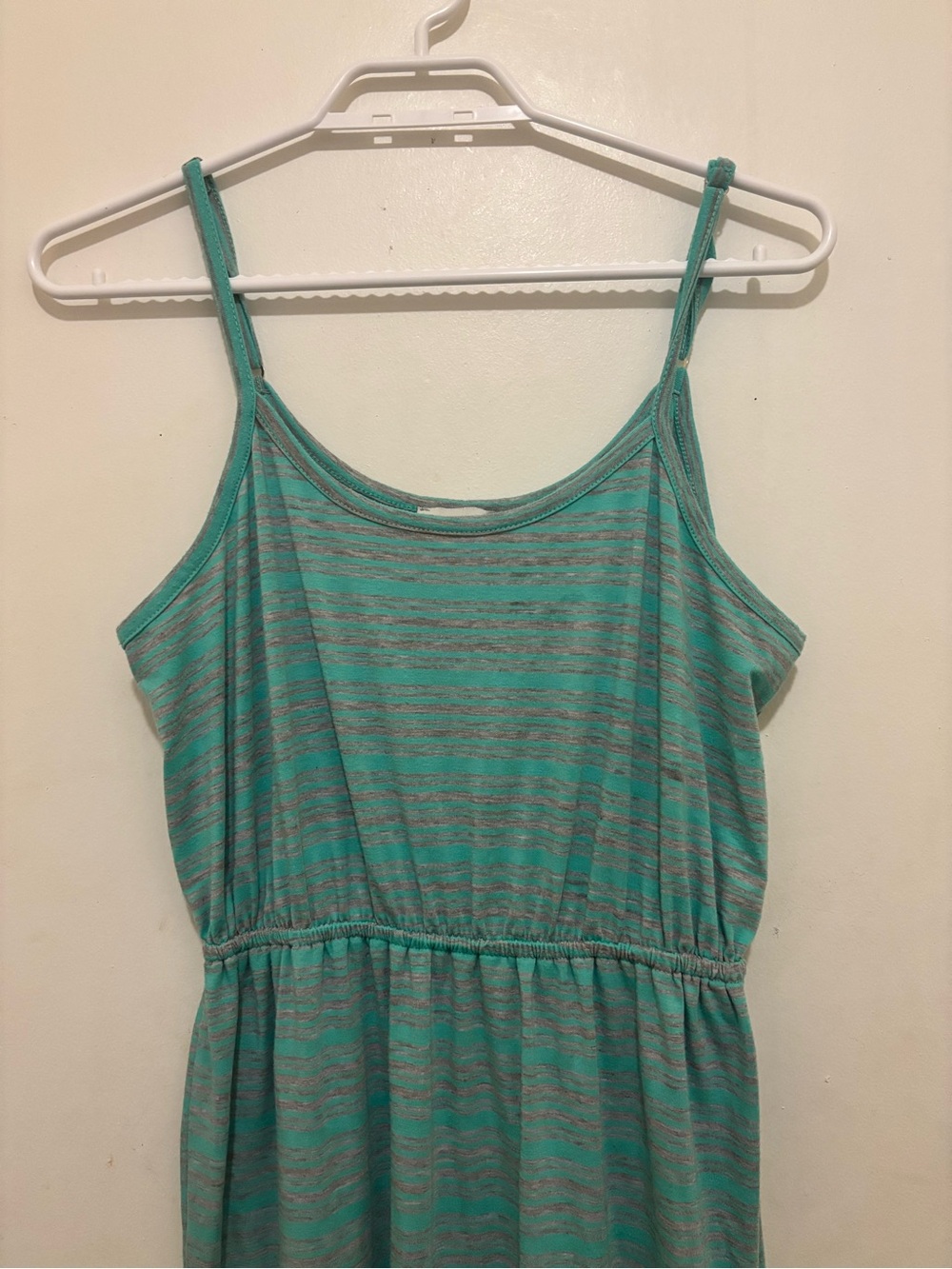 GUESS Turquoise & Gray Striped Maxi Dress | Size Medium | Sleeveless